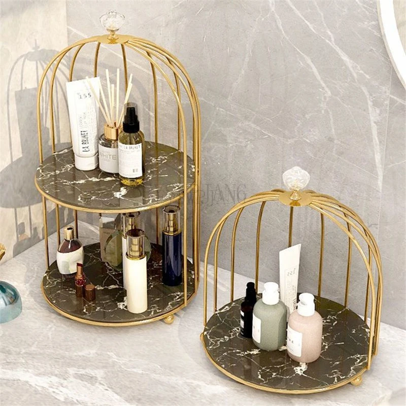 Desktop Makeup Storage Box Lipstick Perfume Rack Bird Nest Storage Rack Bird Cage Multi-Layer Dormitory Storage Rack