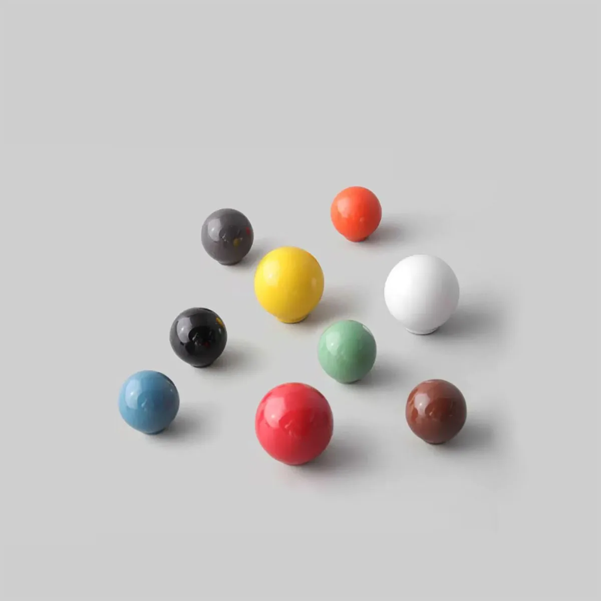 High Quality Simple Colored Ceramic Cabinets Wardrobes Drawers Circular Single Hole Small Handles