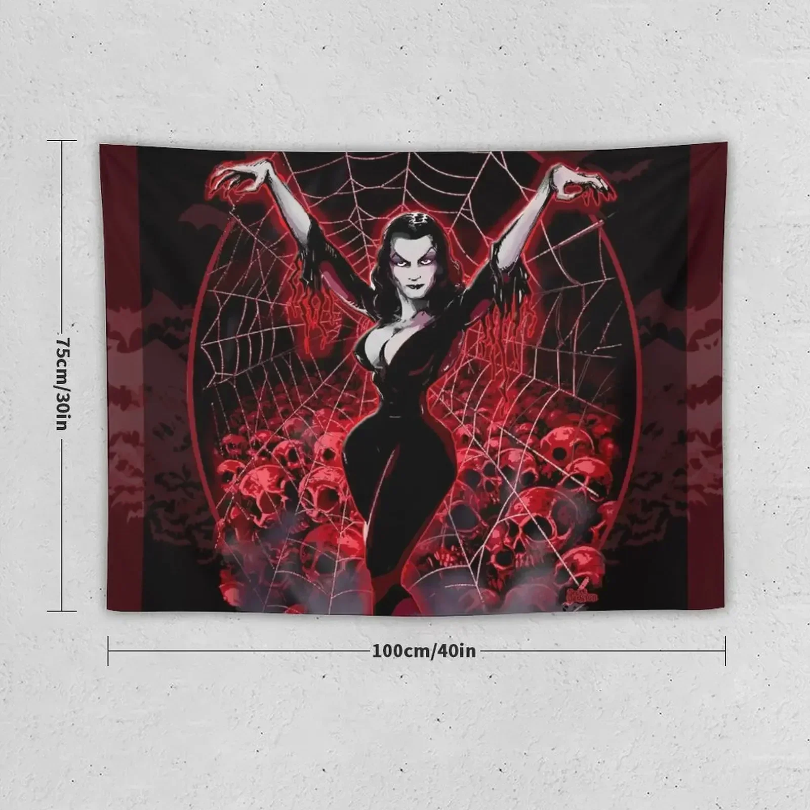 Vampira Spider web gothic Tapestry Decoration Room Room Decoration Korean Style Tapestry