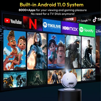 XGODY 400 ANSI 4K Portable Android Projector Native 720P/1080P WiFi6 Bluetooth 50% Zoom Electric Focus for Home Theater 4