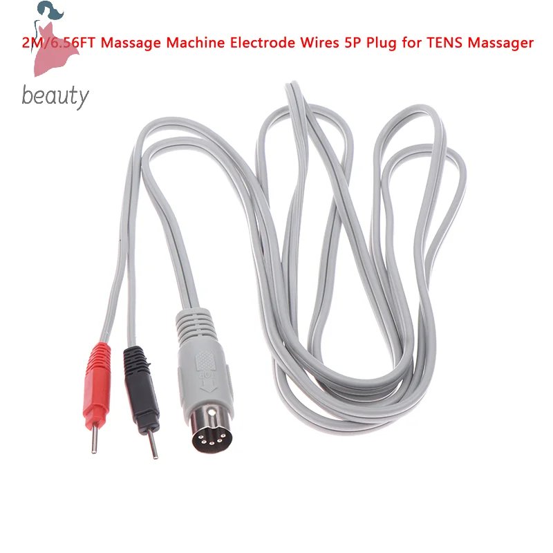 2m Massage Machine Electrode Wires 5P Plug Electrode Cable Red Black for TENS Massager Therapeutic Machine Accessory