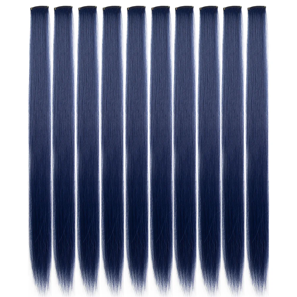 10PCS/Pack Colored Party Highlights Clip in Hair Extensions