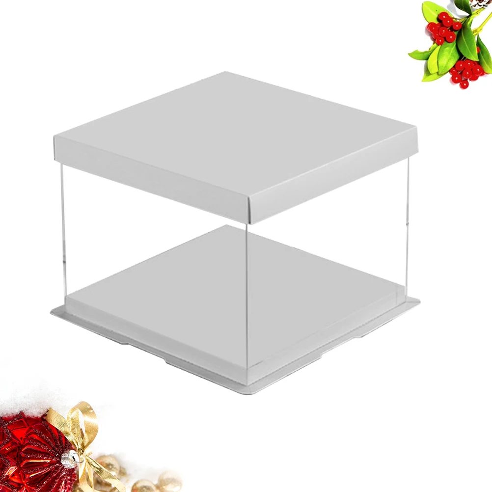 

Cake Box Easy to Assemble Packaging Boxes Food Crisper Stand PET Material Bakery