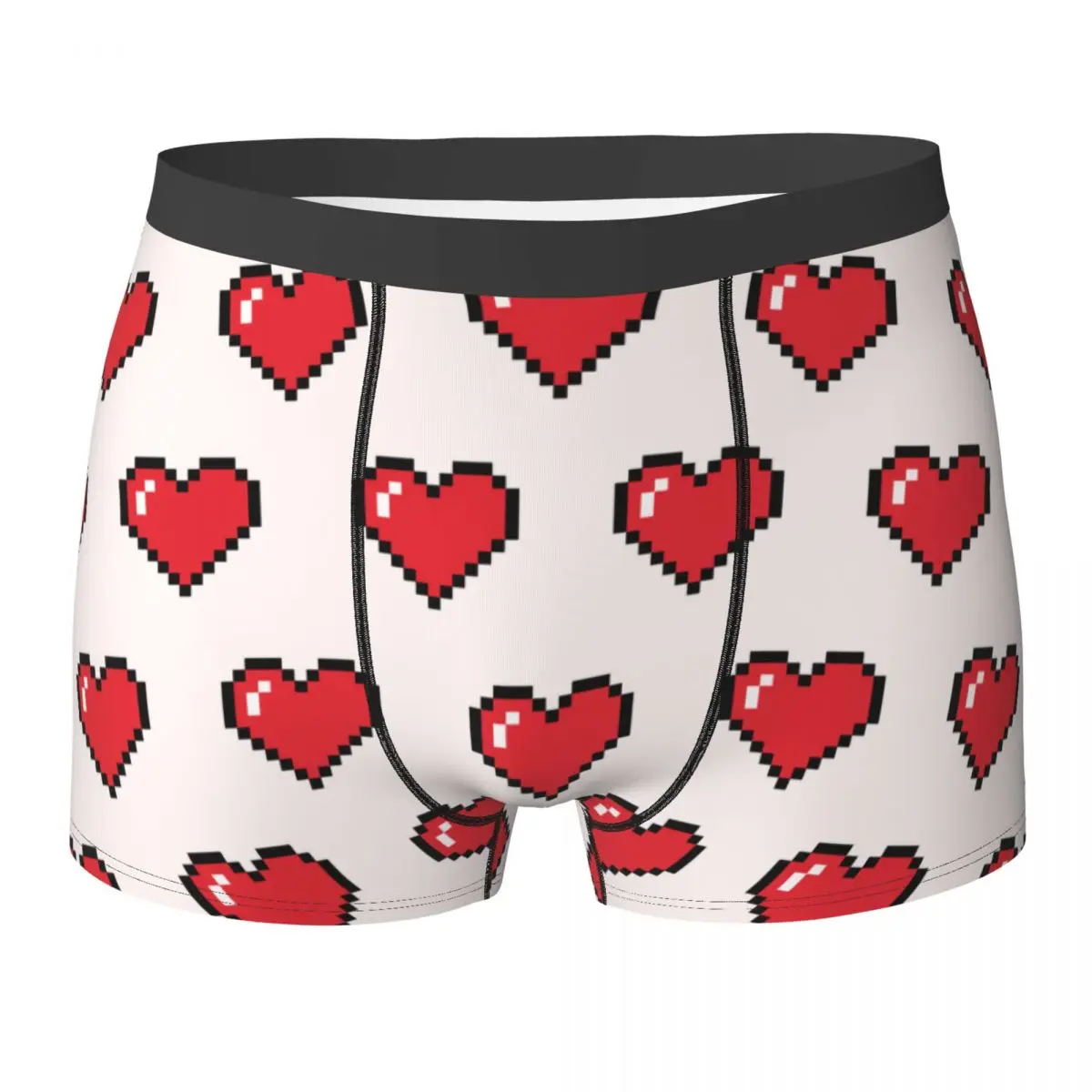 

Men Heart Drawing In Pixel Art Boxer Briefs Shorts Panties Polyester Underwear Male Novelty Underpants
