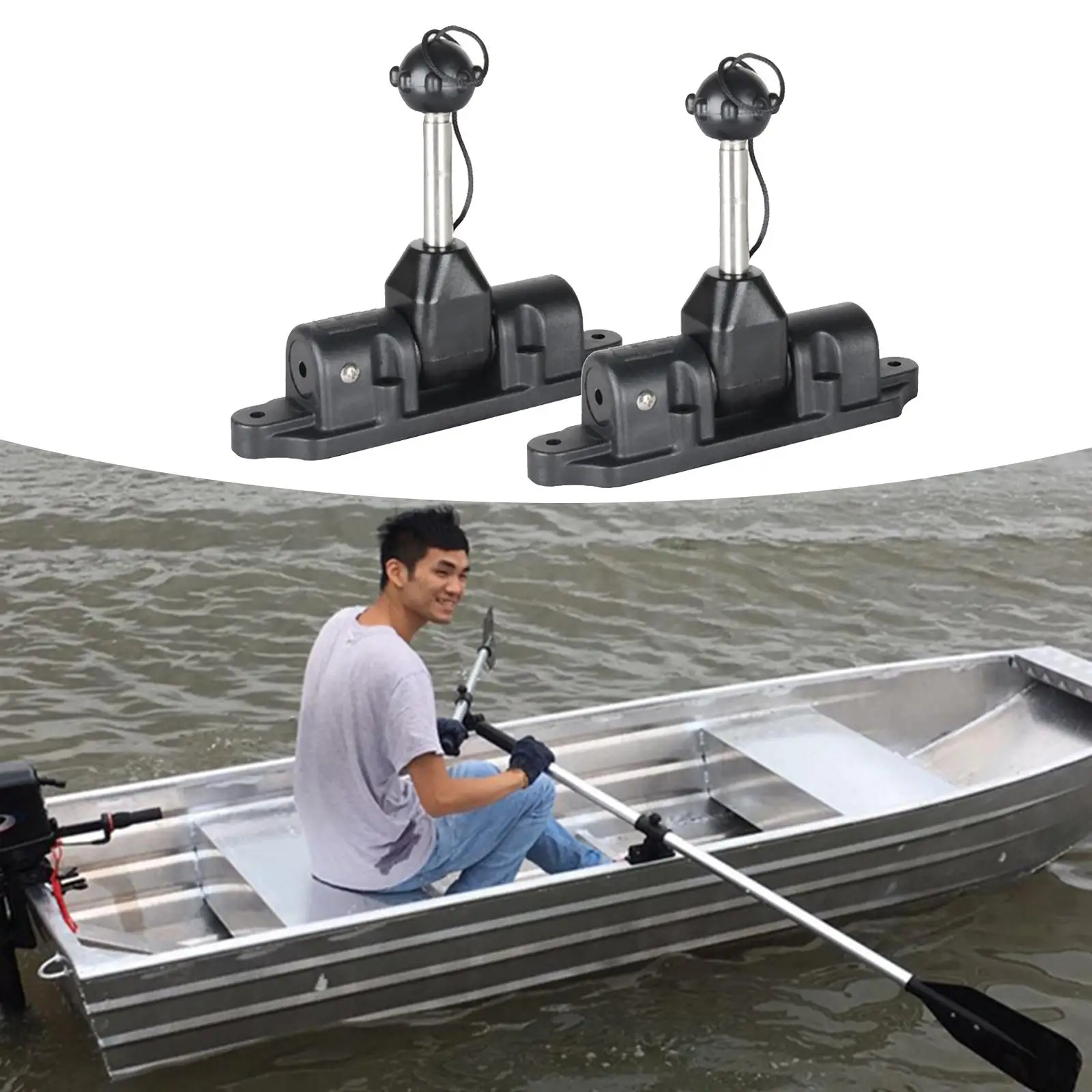 2 Pieces Universal Oar Holder Tie Down Paddle Lock Support Inflatable Boat Dinghy Raft Canoe Accessories