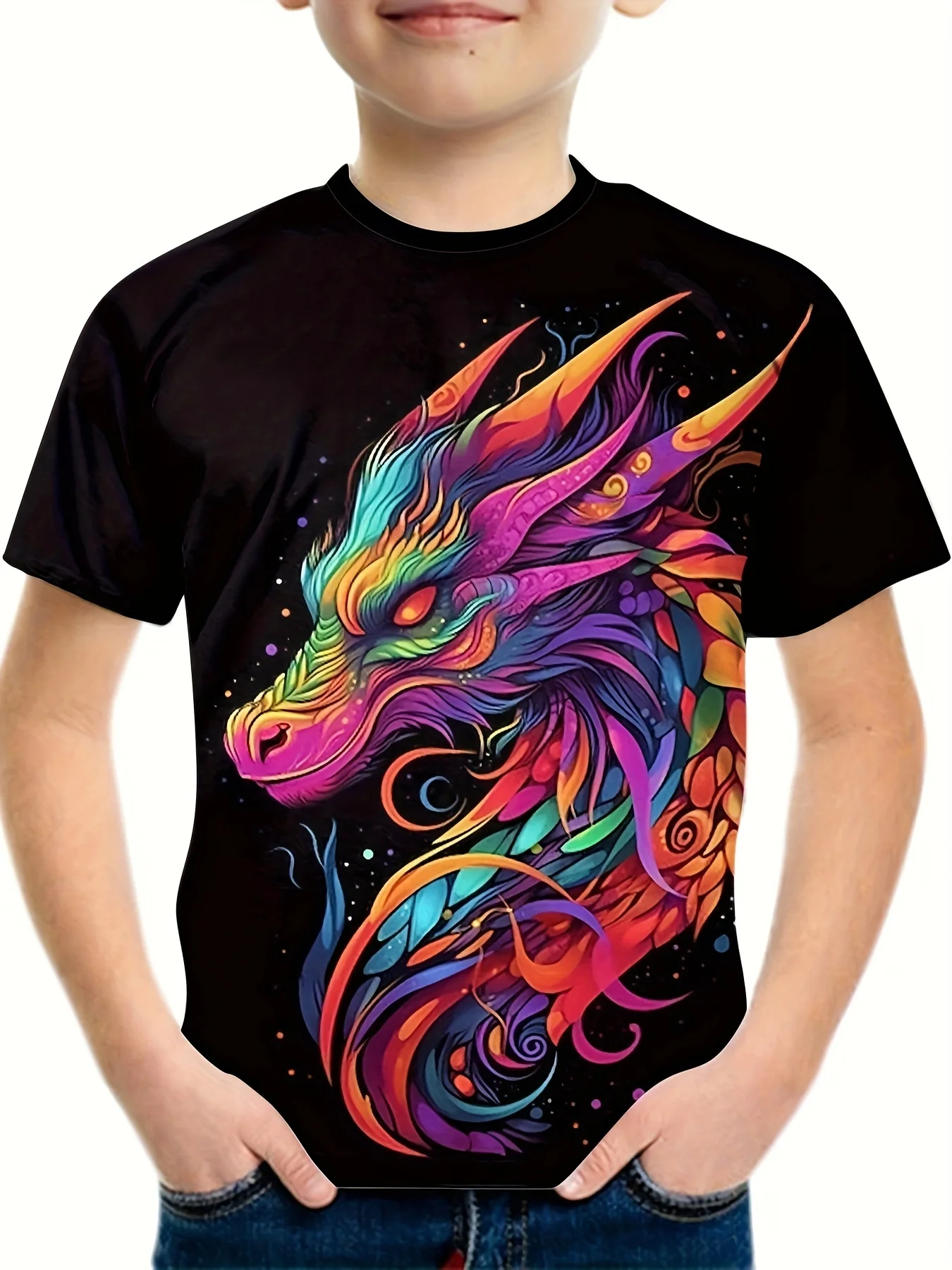 New 3D Dragon Graphic Print Casual Summer Clothes Men Women Tee  Adult Children Boy Gril Top Kids Parent Child Quick dry T shirt