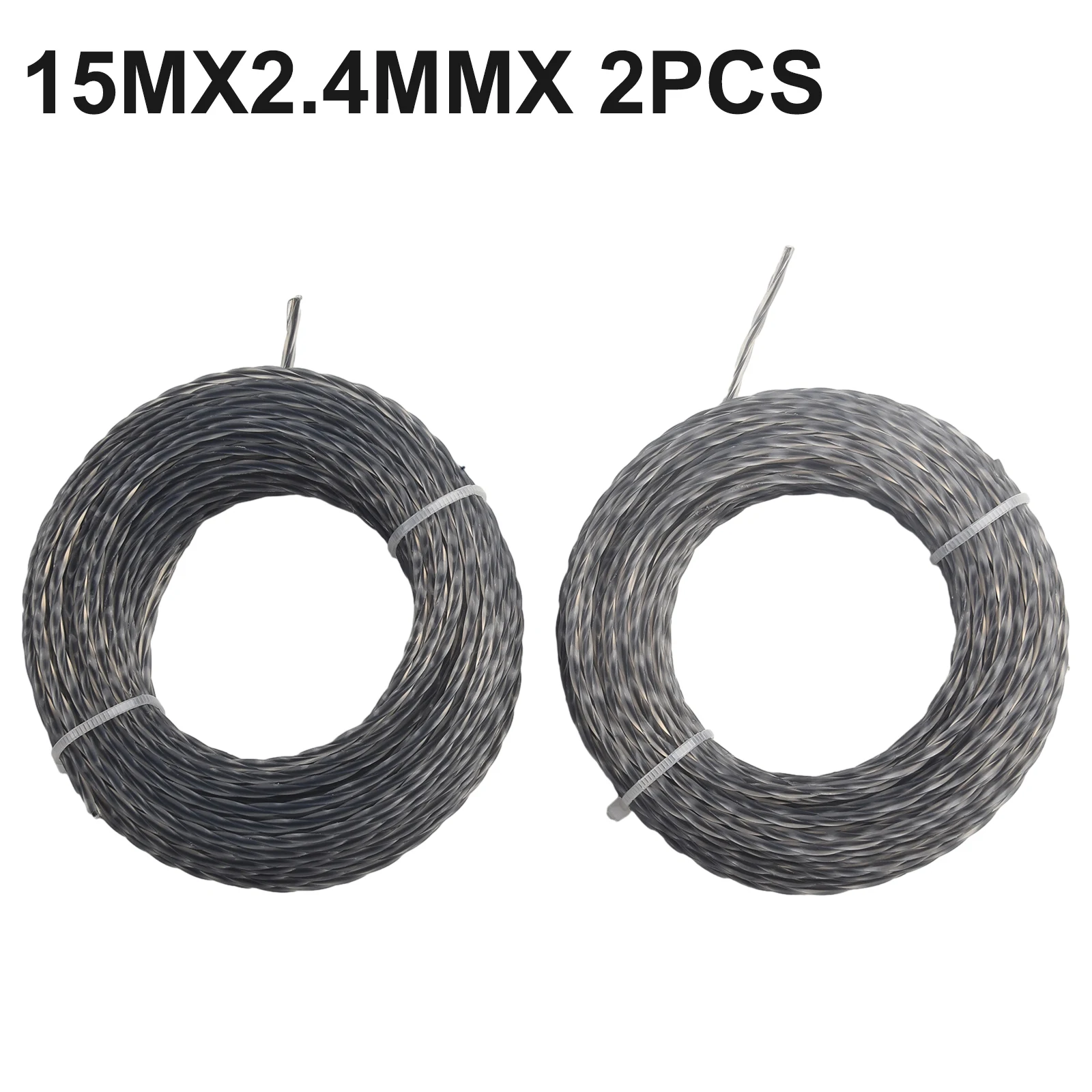 2 Sets Core-reinforced Grass Trimmer Line 2.0 - 3.0 Mm X 15m (30m) Line Spool Lawn Trimmer Spare Blade Garden Replacement Tool