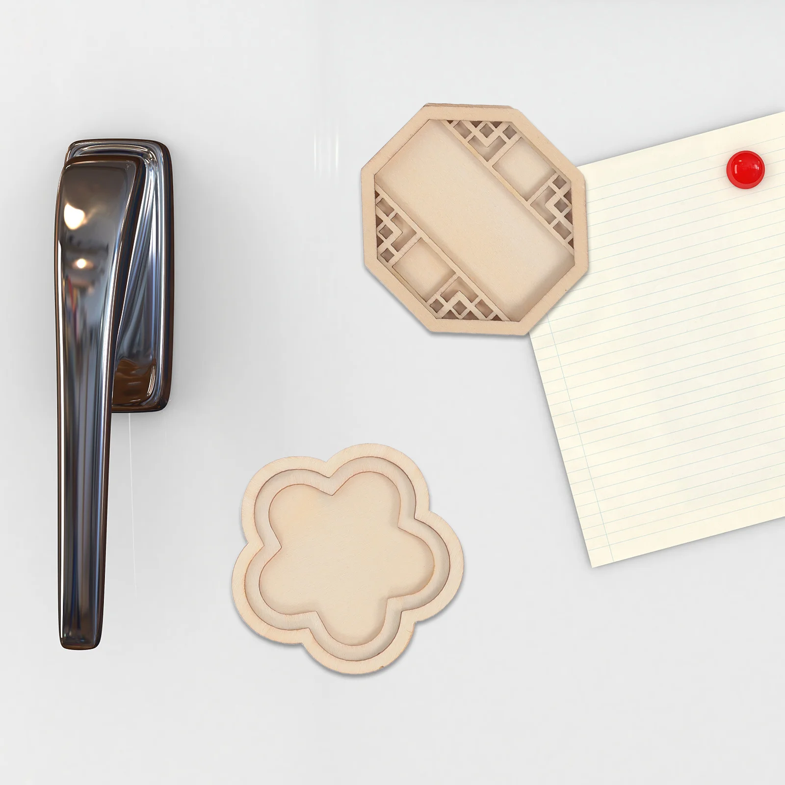 

5Pcs Wooden Vintage Fridge Magnets Decorative Picture Frames DIY Craft for Refrigerator Rustic Style Magnetic Home Decoration