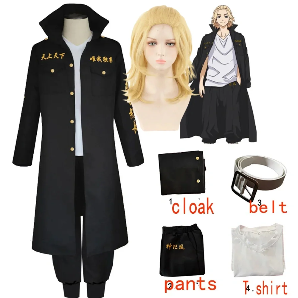 

Anime Tokyo Sano Manjiro Cosplay Revengers Costume Unisex Tokyo Manji Gang Mikey Jacket Cloak Pants Halloween Party