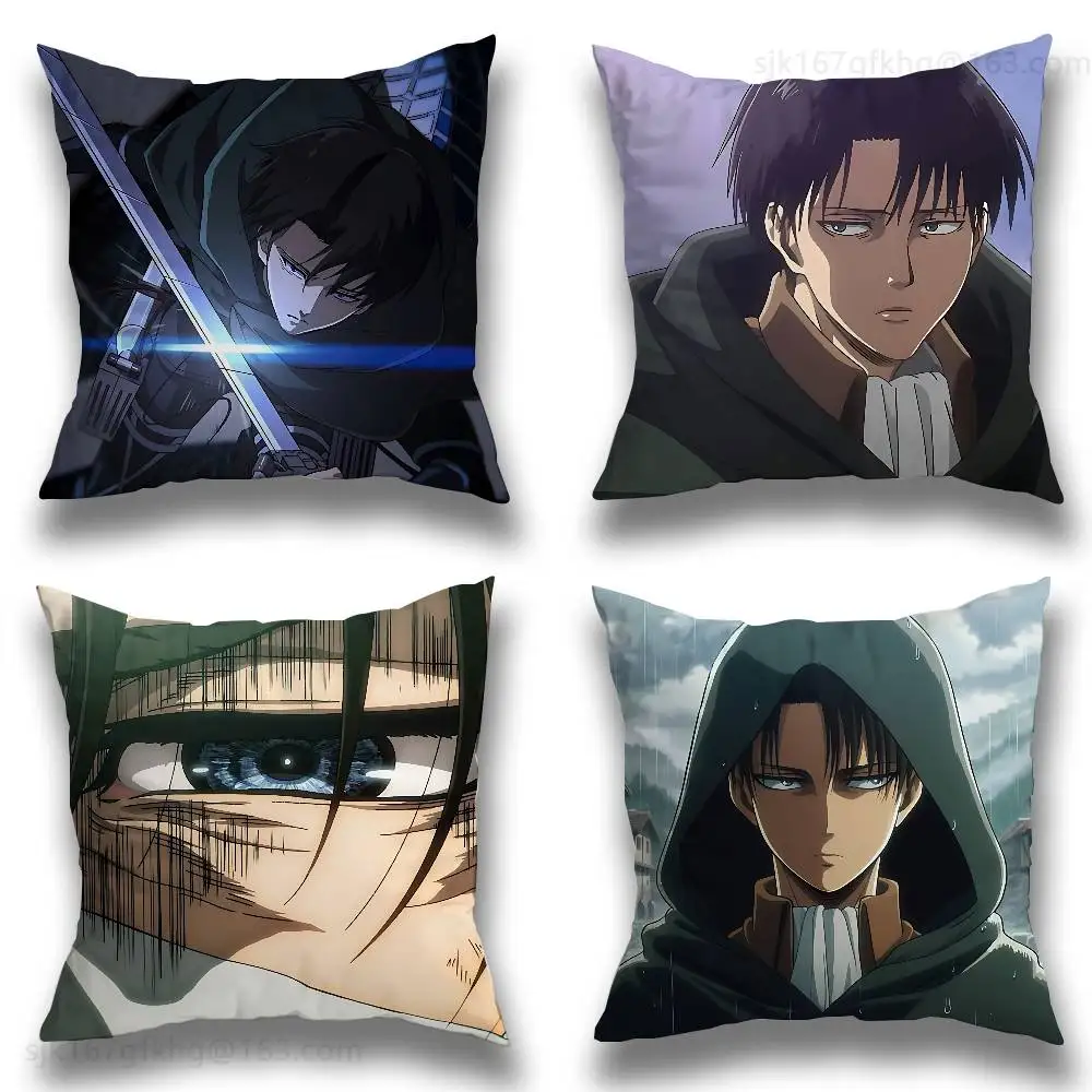 

Levi Ackerman Anim Pillow Case Anti-dustmite Pillowcase Invisible zipper silky short plush Sofa cushion cover