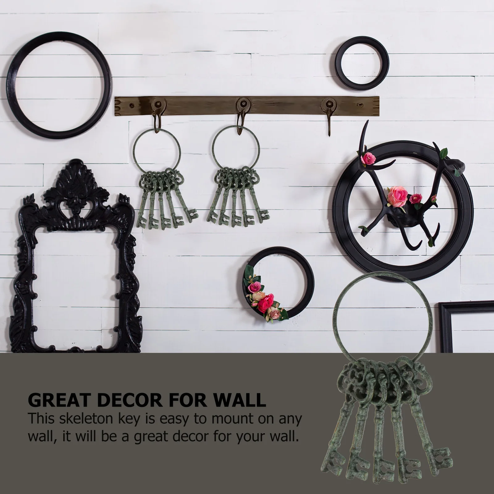 

Retro Cast Iron Crafts Ancient Key Chain Five Pieces Vintage Cast Iron Chain Garden Decoration Home Ornaments Home Ornaments