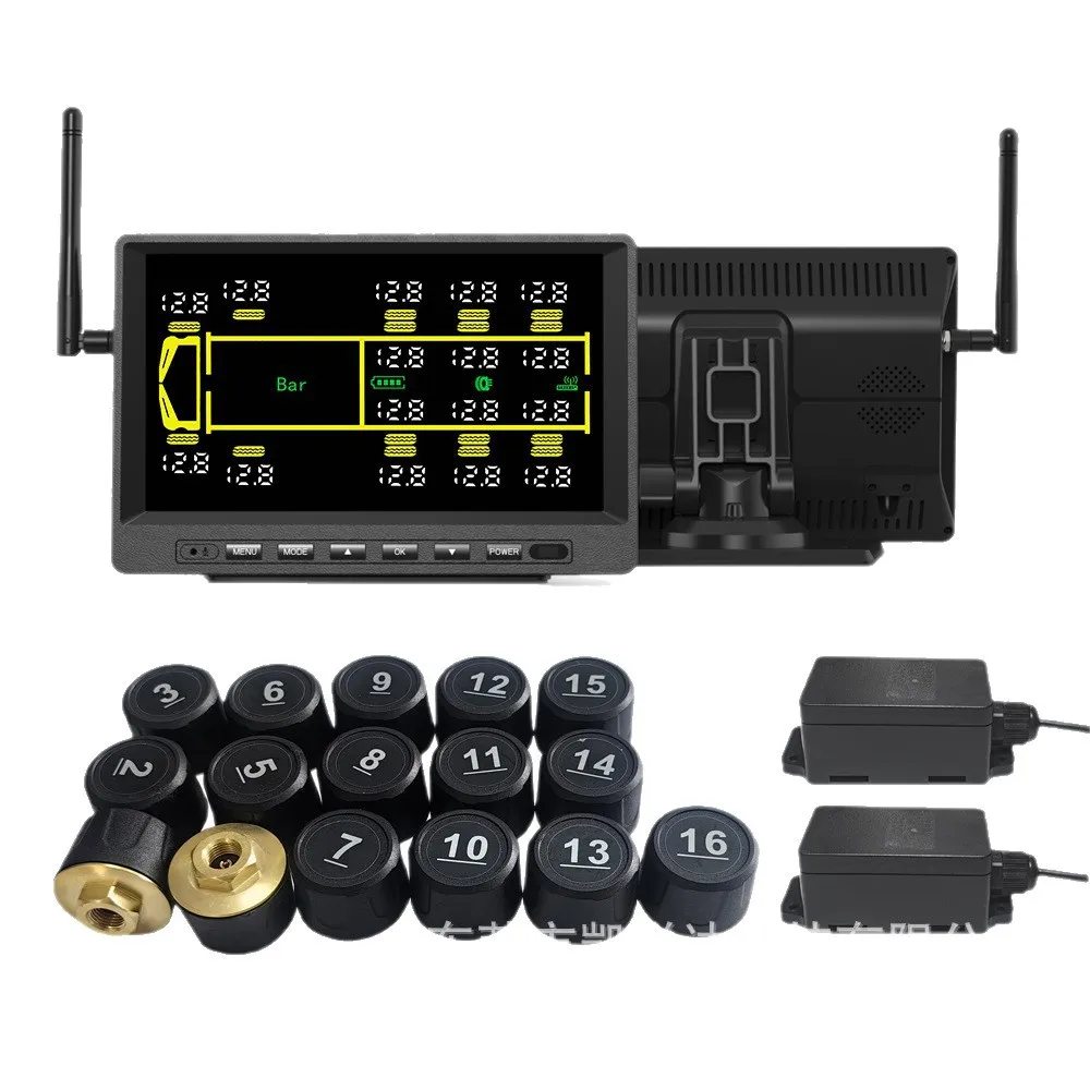 External Tire Pressure Monitoring System Digital Display 0-15bar for Truck Bus Fire Truck Commercial Vehicle Mining Truck