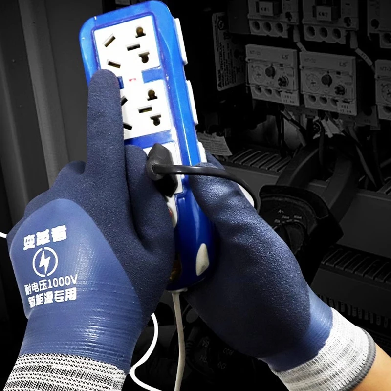 Guanti isolanti in gomma da 1000 V con tensione resistente da 1 paio per manutenzione elettrica Guanti isolanti per la casa e la costruzione