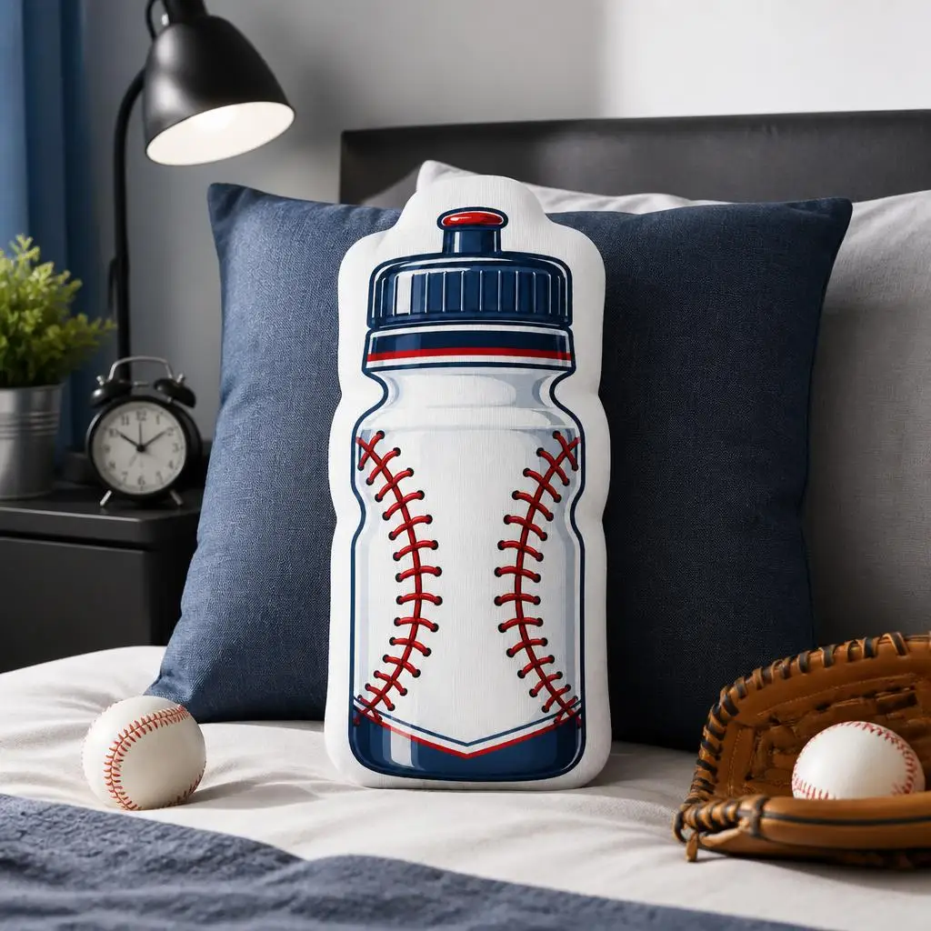 Baseball Water Bottle Sports Plush Pillow Cushion Irregular Stuffed Throw Pillow Home Decor Gift Sofa Bed