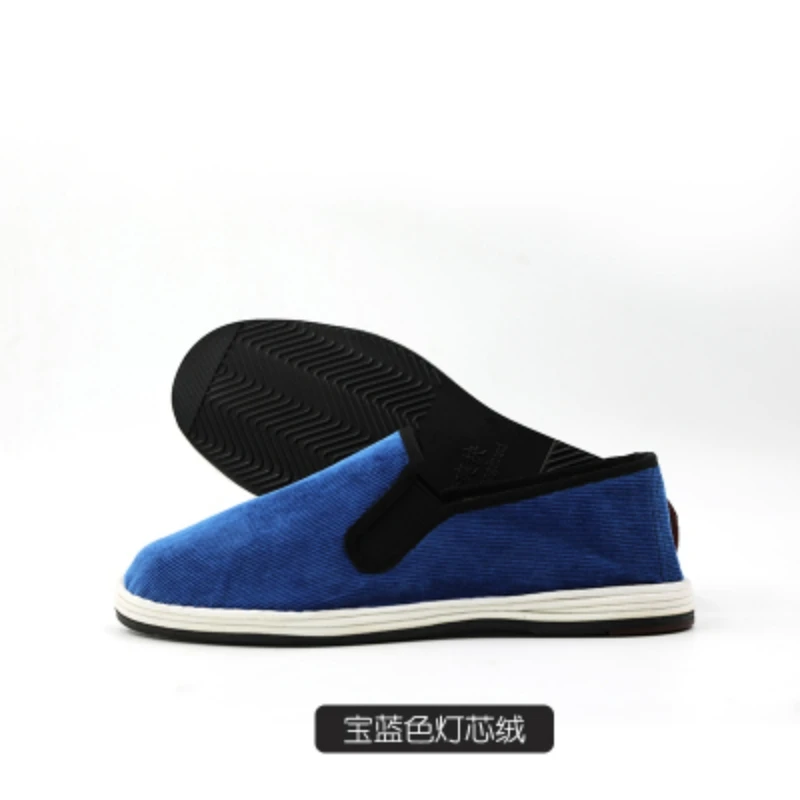 Men And Women Sports Casual Rubber Sole Cloth Shoes High Quality Martial Arts Tai Chi Chinese Kung Fu Flats Sapphire Blue Darkbl