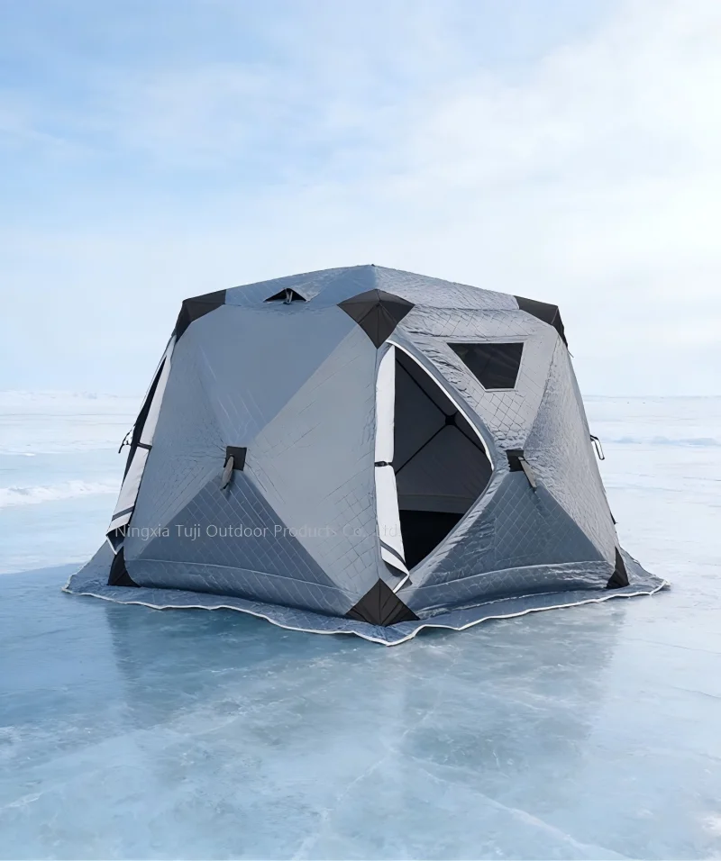 Inflatable Insulated Tent 3-4 Person, Eco Friendly Breathable Waterproof, Winter Camping Shelter for Outdoor Use