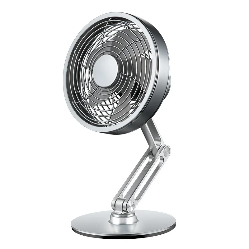

Desktop metal small fan rechargeable office fan 360 degree rotatable electric folding table