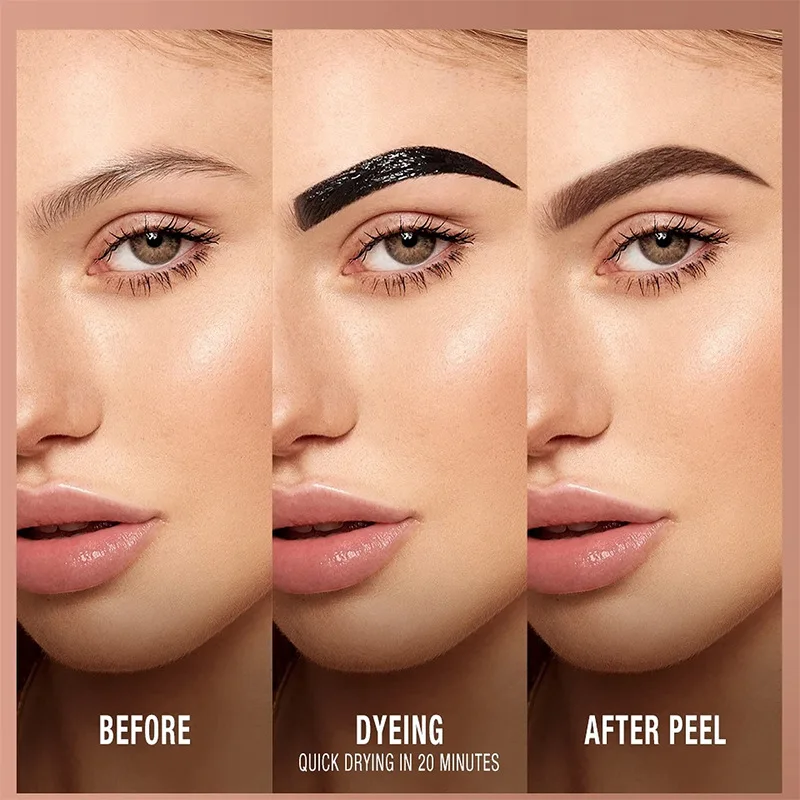 4 Color Peel-off Eyebrow Gel Cream Quick-Drying Lasting Tearing Eyebrow Dye Glue Waterproof Brow Tattoo Eyebrow Enhancer Tint