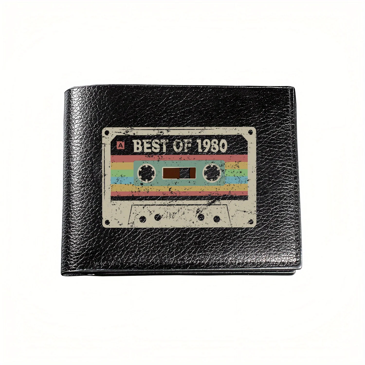 1980 Cassette Tape Best Of Year Vintage Retro Music Gift Business Mens Casual Elegant Simple Practical Quality Wallet Stylish Pr