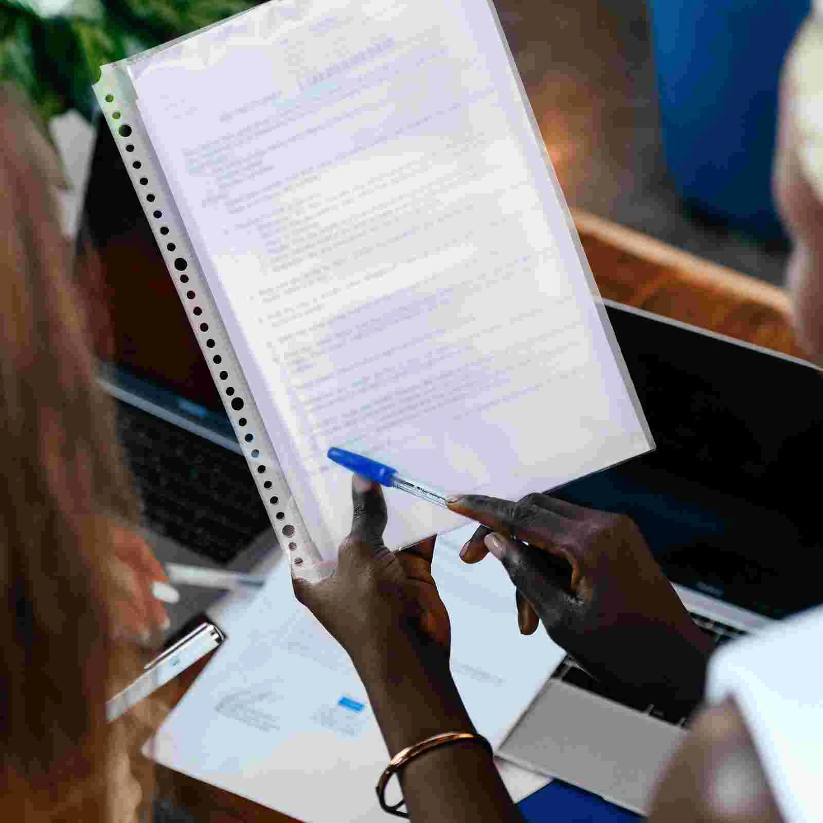 100 Pcs Folder Inner Pocket Safe Binder Loose Leaf Bags Protector Document Filing Plastic Pouch Protective Cover Office