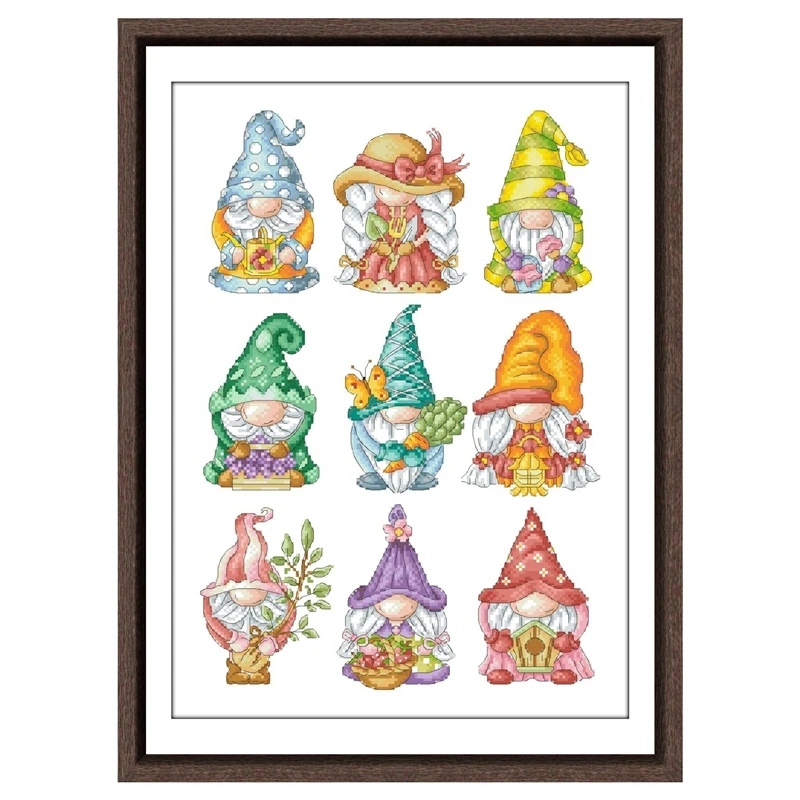 Picnic dwarfs cross stitch kit cotton thread 18ct 14ct 11ct unprint canvas stitching embroidery DIY