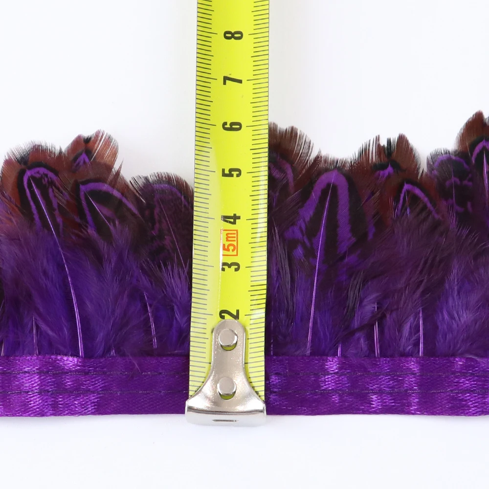 Wholesale 5 Yards Natural Pheasant Feather Ribbon Feathers Trim Fringe Clothing Accessories Wedding Clothing Decoration