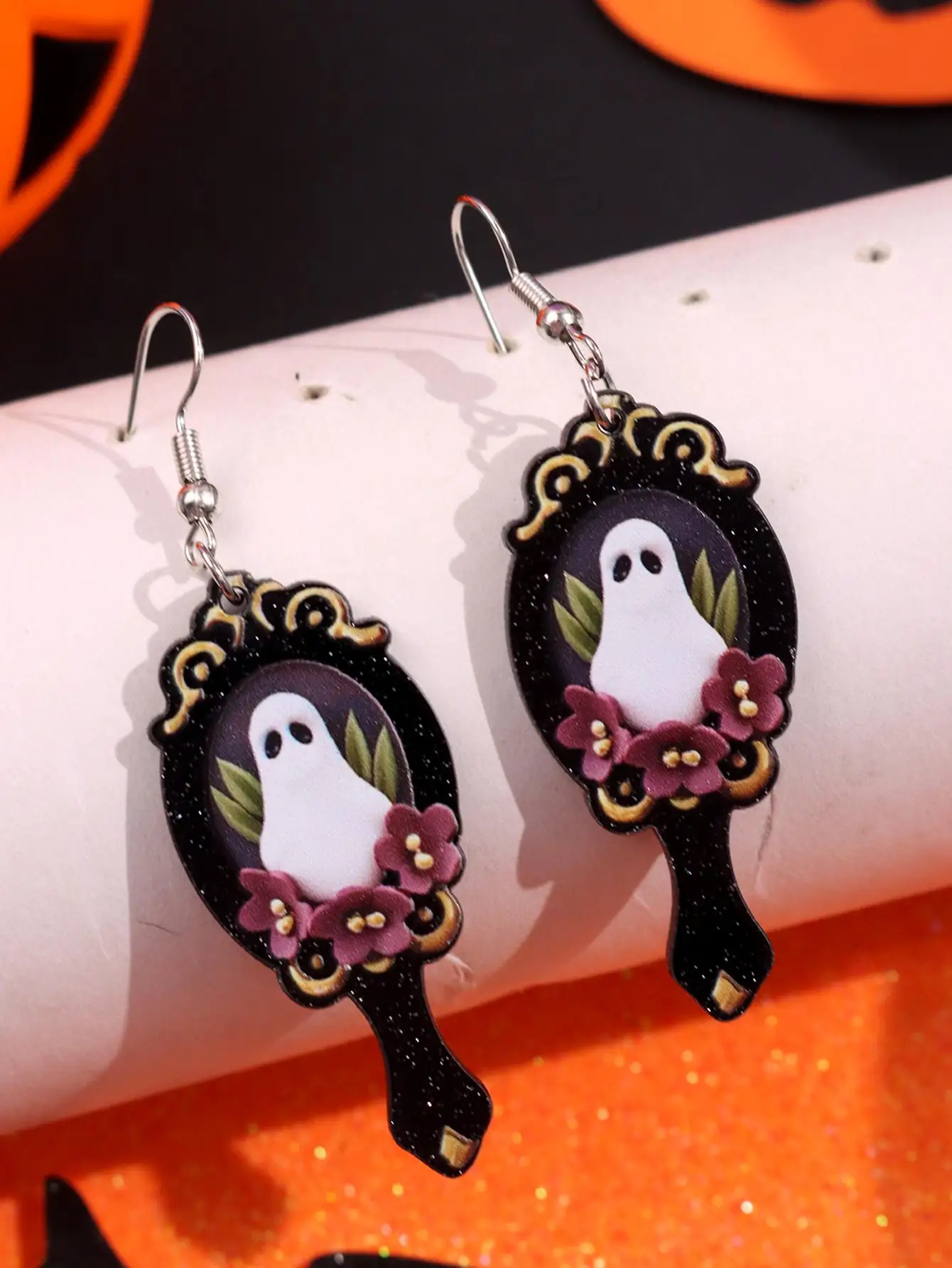 Women's Halloween Ghost Earrings New Vintage Handheld Mirror Geometric Earrings Dark Sweet Edgy Women's Jewelry Holiday Parties