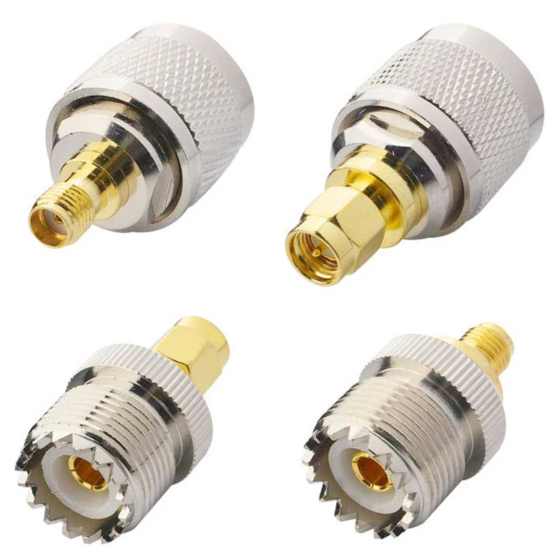 HFES 4 PCS / SET UHF SL16 PL259 SO239 To SMA Male Plug Female Jack RF Connector Test Converter