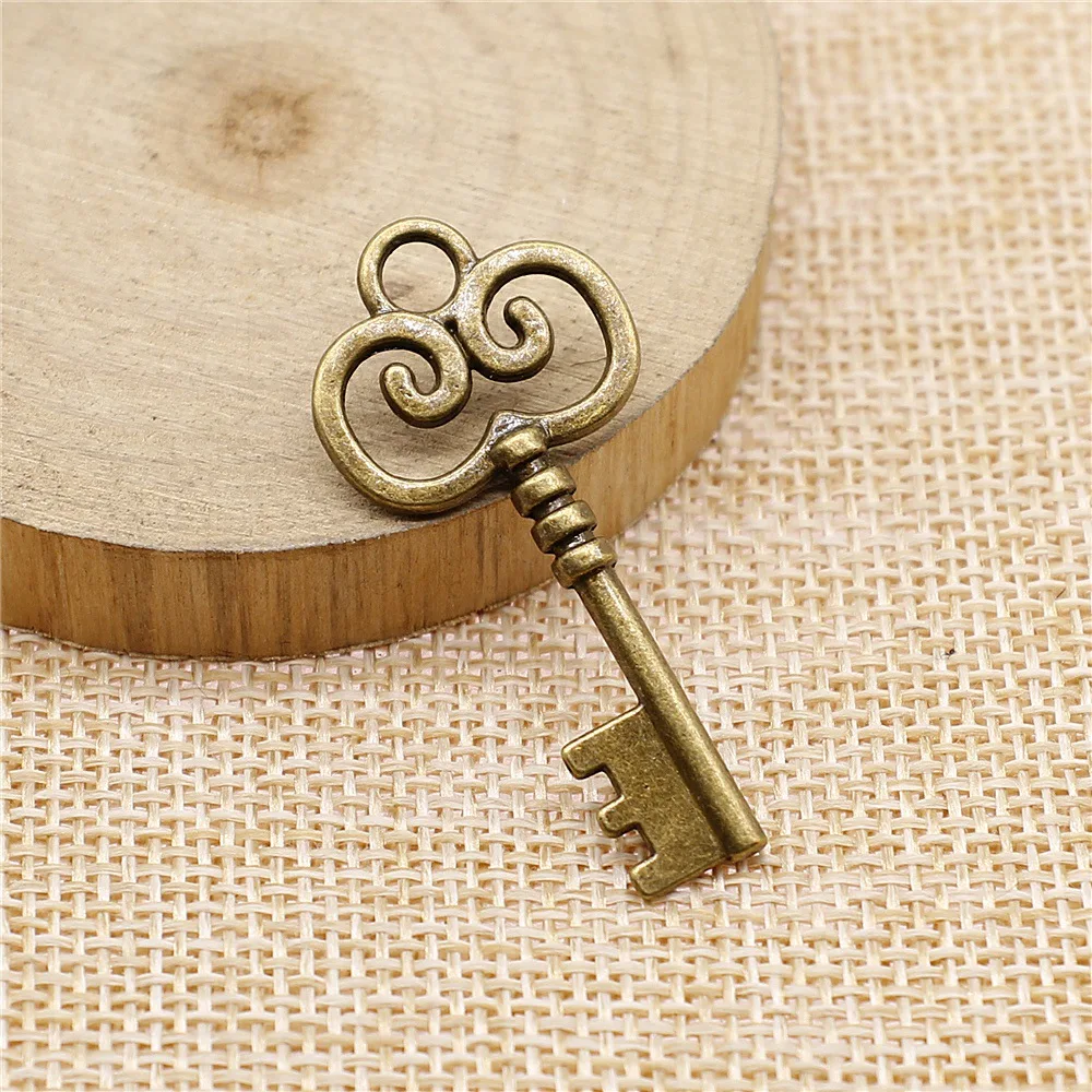 

20pcs 41x19mm(1.61x0.75inch) 2 Colors Antique Bronze Color Antique Silver Color Key Charms Pendants Jewelry Making Accessories