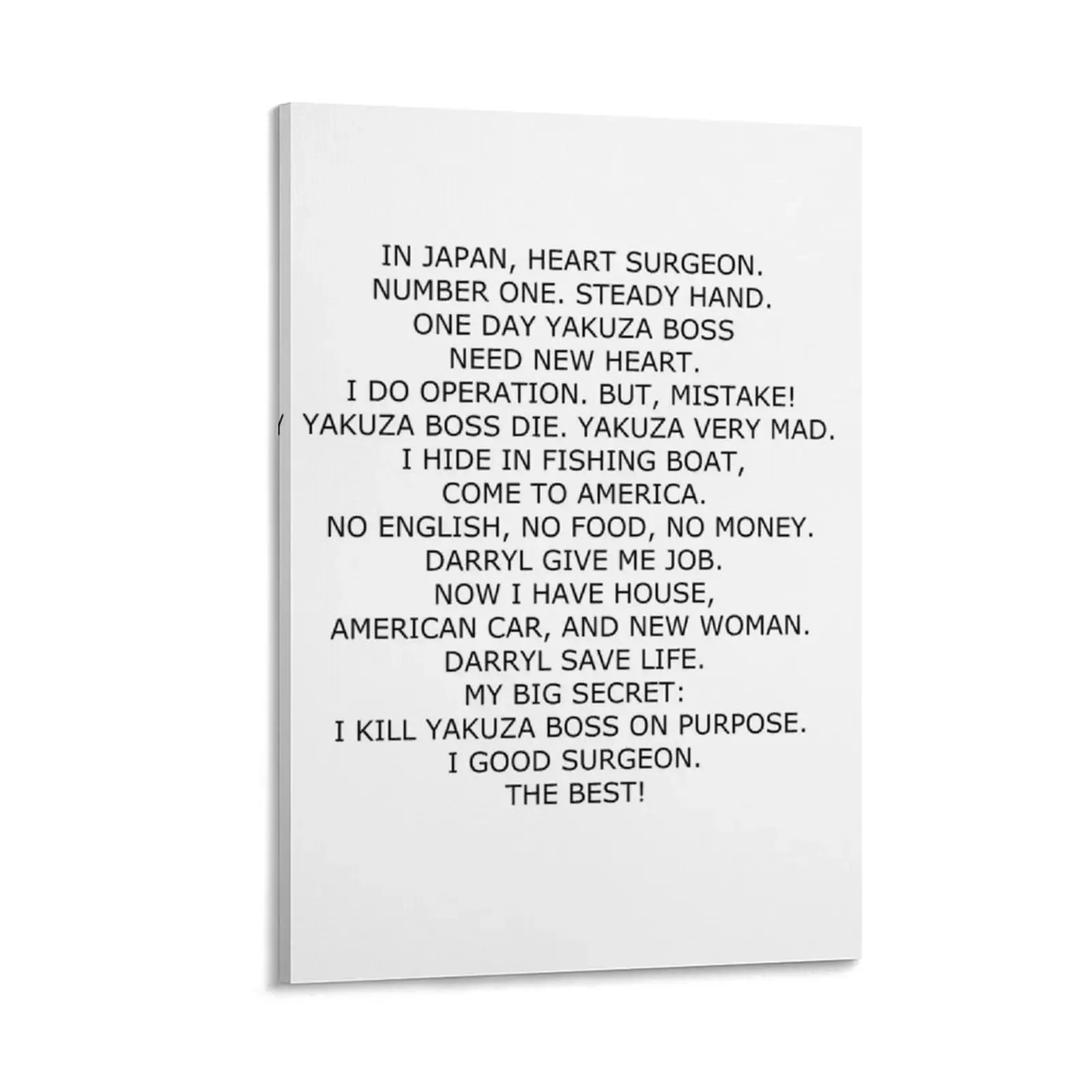 

The Office Heeday Story In Japan Heart Surgeon Number One Black Writing Canvas Painting japanese room decor decor