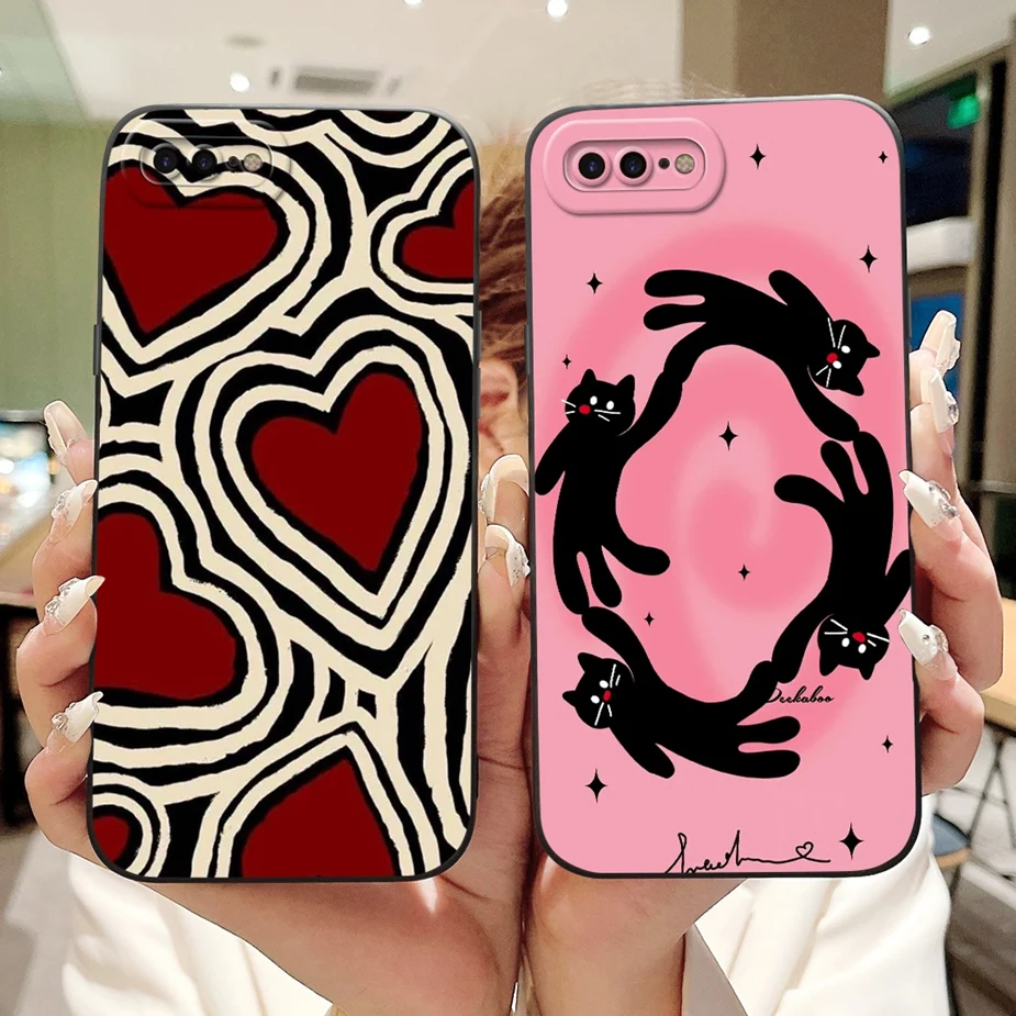 For Apple iPhone 7 Plus Case iPhone8 Plus Luxury Candy Painted Cover Shockproof Phone Case For iPhone 8 iPhone7 Plus Soft Fundas