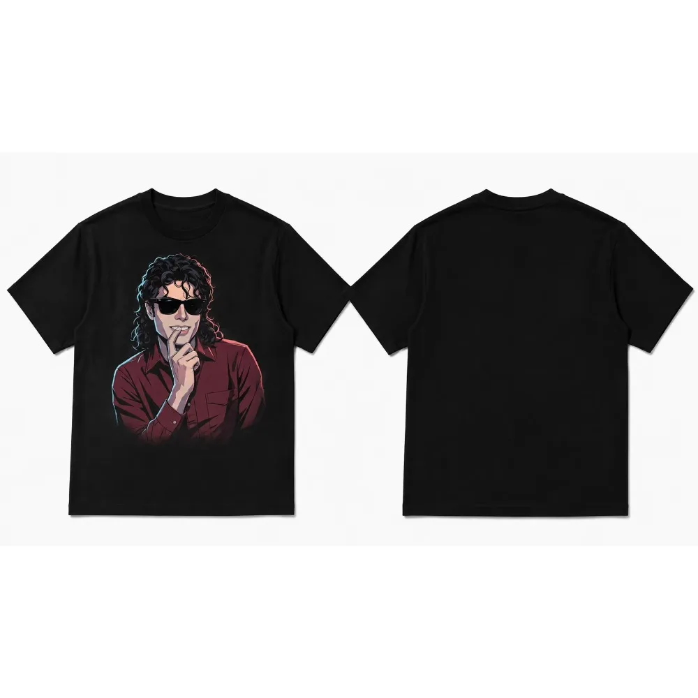 2026 New Men Women Trendy Fan T-shirt MJ Michael Jackson Print Summer Hip Hop O-Neck Casual Short Sleeve Tops