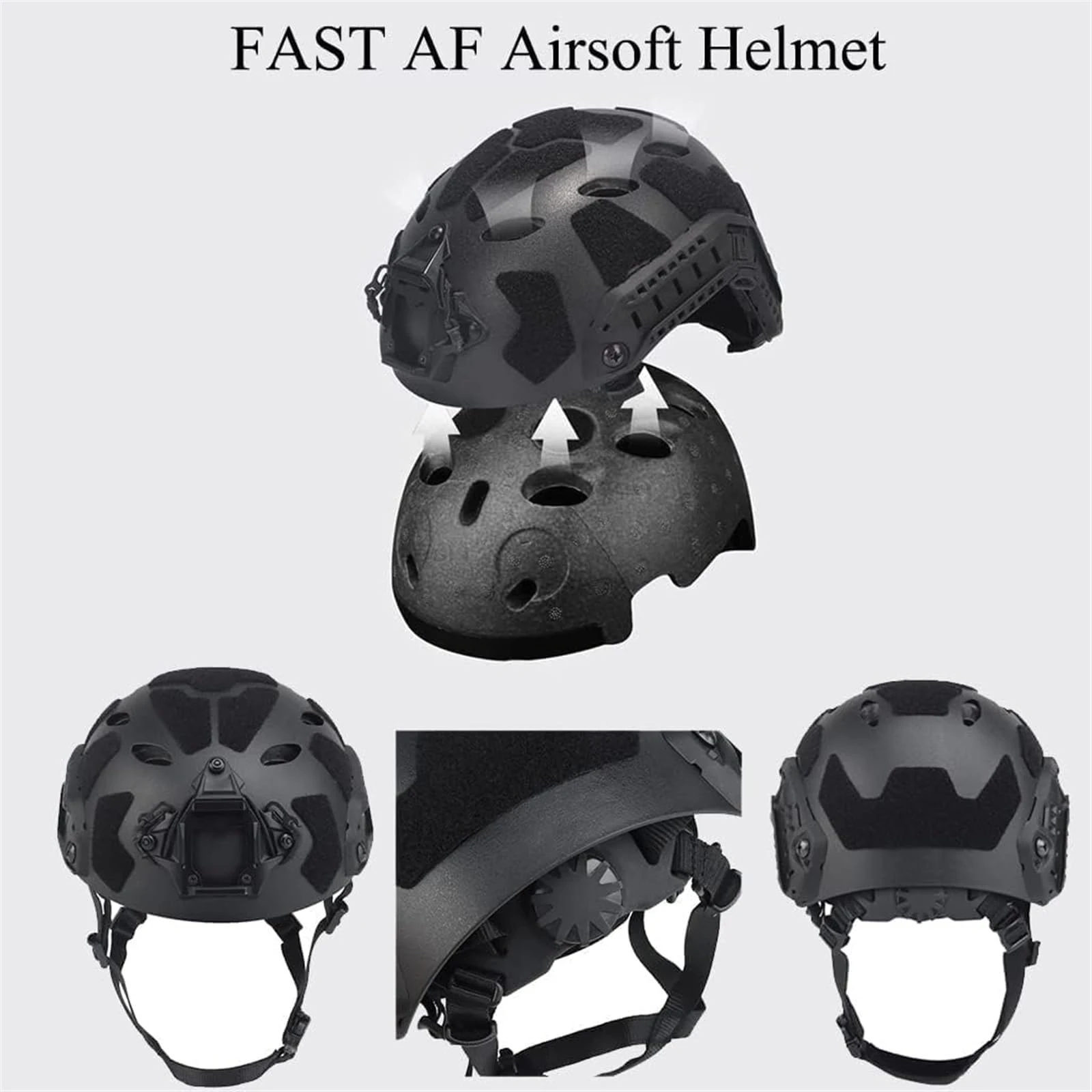 Tactical Fast Helmet Set with GPNVG 18 NVG Dummy Model Goggles Communication Headset Mount Signal Light Battery Pouch Airsoft