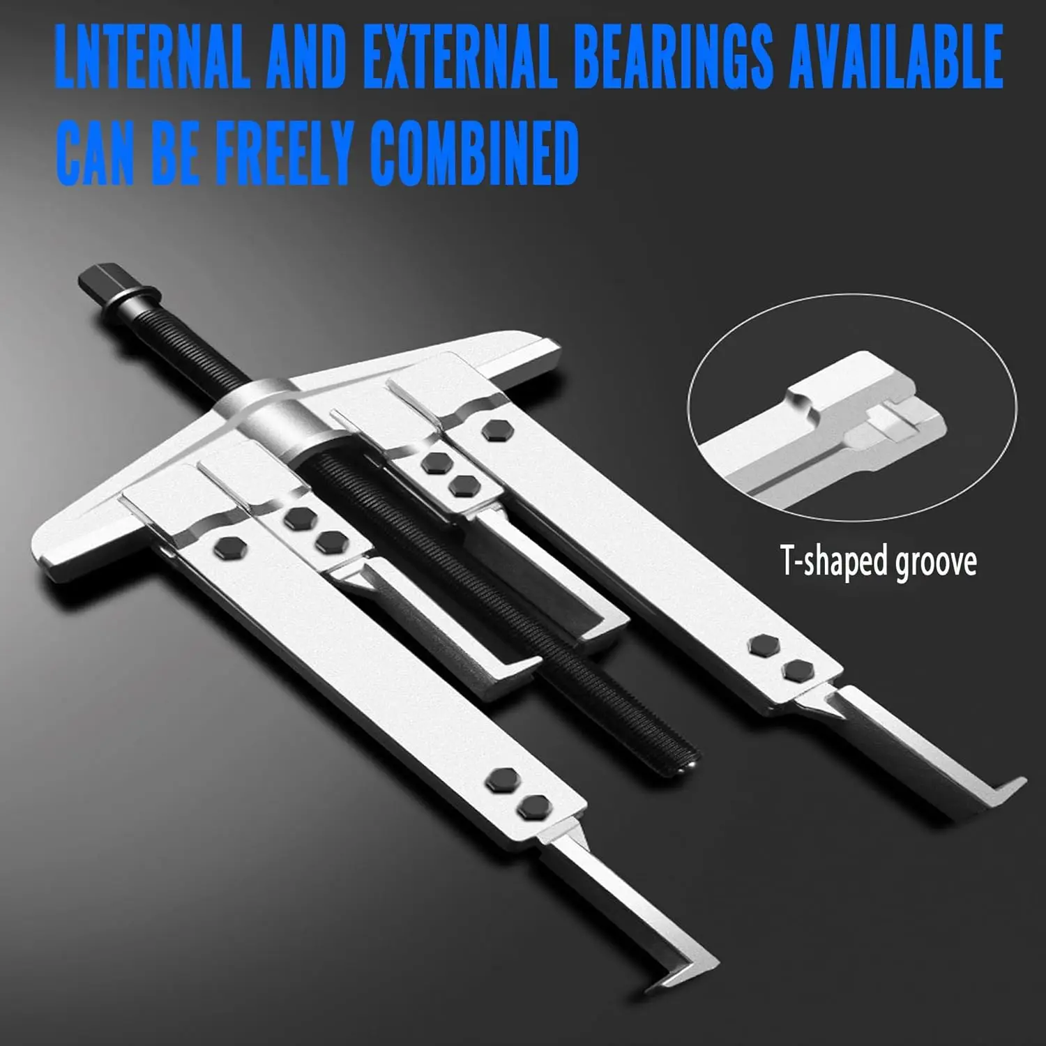 Gear Puller 2 Jaw Bearing Flywheel Puller with Reversible Jaws Cr-V Steel Heavy Duty for Pulley Gear Bearing Flywheel Removal