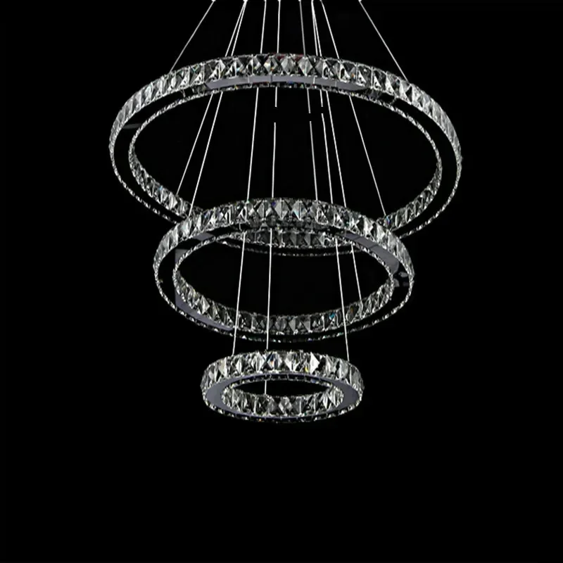 Hot sale Diamond Ring LED Crystal Chandelier Light Modern  Circles 100% Guarantee