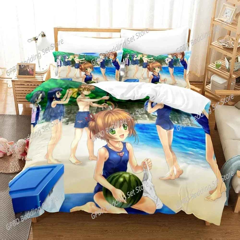 3D Print Anime Card Captor Sakura Bedding Set Single Twin Double Queen King Cal King Size Bed Linen Set