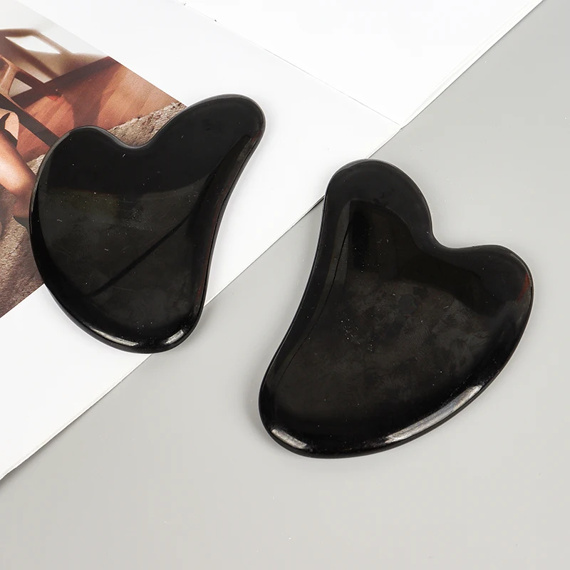 Black Obsidian Face Gua Sha Facial Tool Skin Care Massage Body Natural Jade Stone Guasha Massager Health Beauty Product