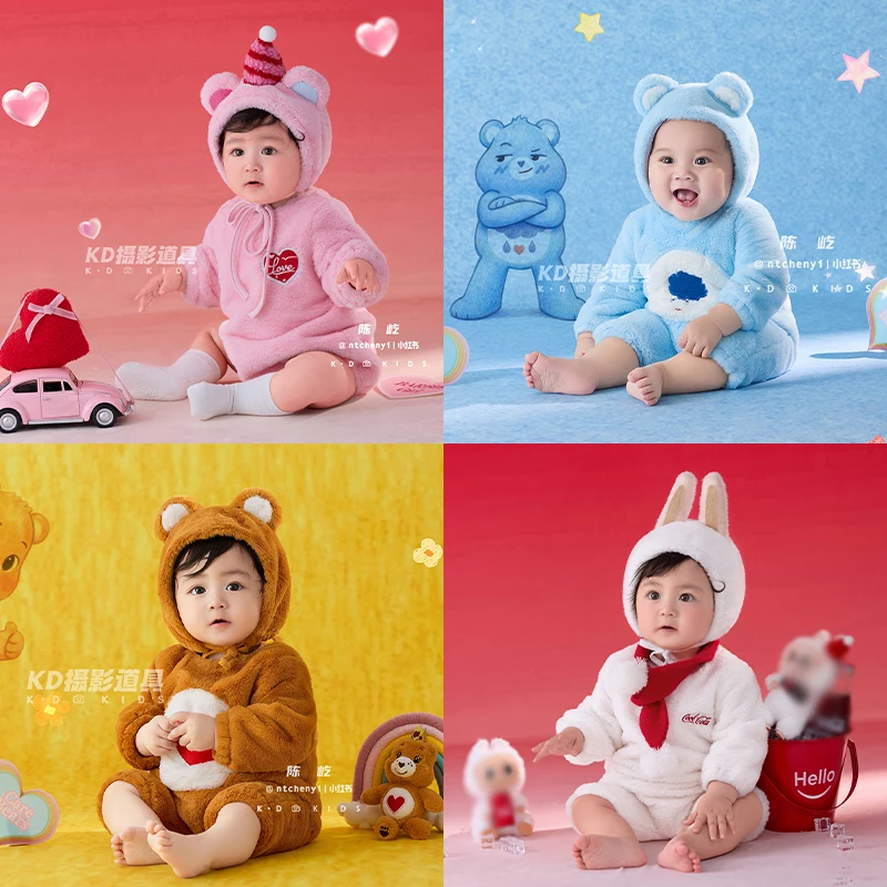 Newborn Baby Cartoon Rompers Winter Warm Bebe Boys Girl Costume 3-6M Infant Photography Clothing Animal Overall Cotton Jumpsuit