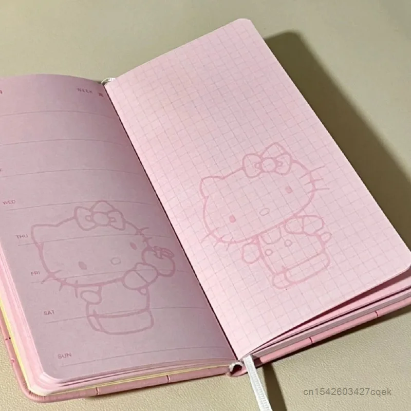 Sanrio Hello Kitty Cute Printed Page Notebook Y2k Aesthetic Mini Portable Diary Cartoon Stationery Supplies Study Plan Note Book