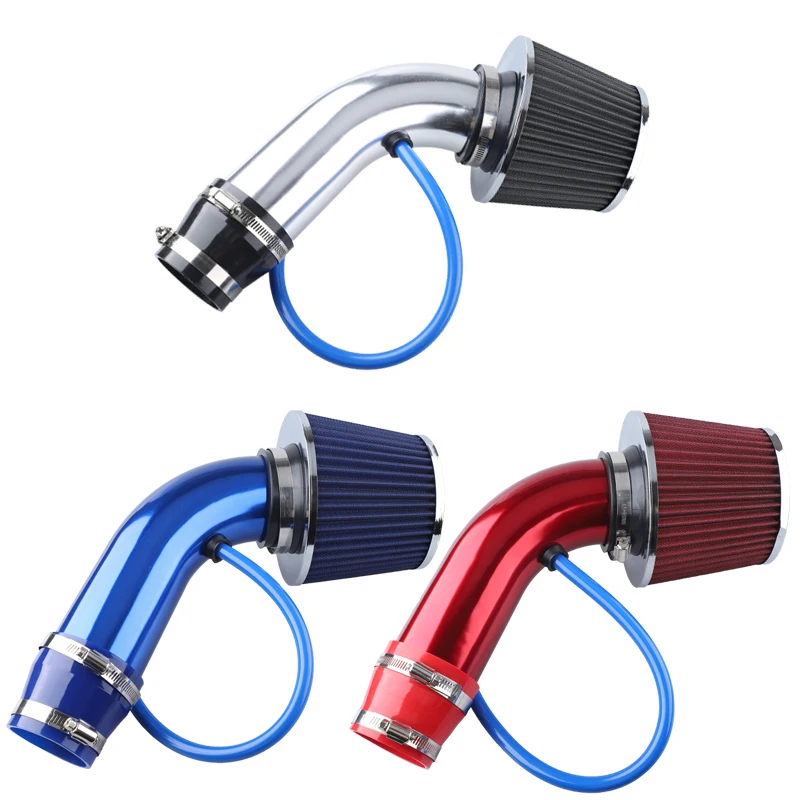 76mm Car Refitted Winter Mushroom Head Air Filter Intake Pipe Filter High Flow High Cold Air Filter Aluminum Pipe Kit 