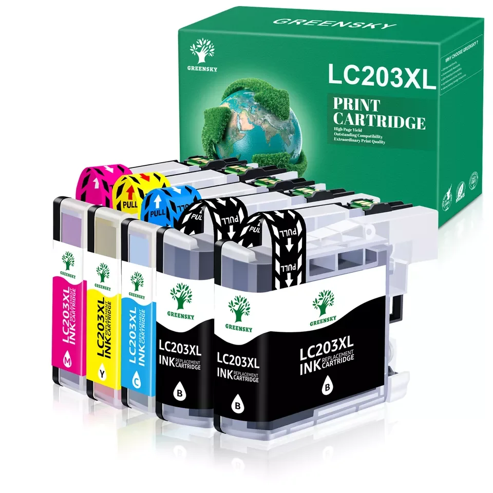 5pk Ink Cartridge For Brother LC203 LC-203 XL MFC-J680DW MFC-J880DW MFC-J885DW