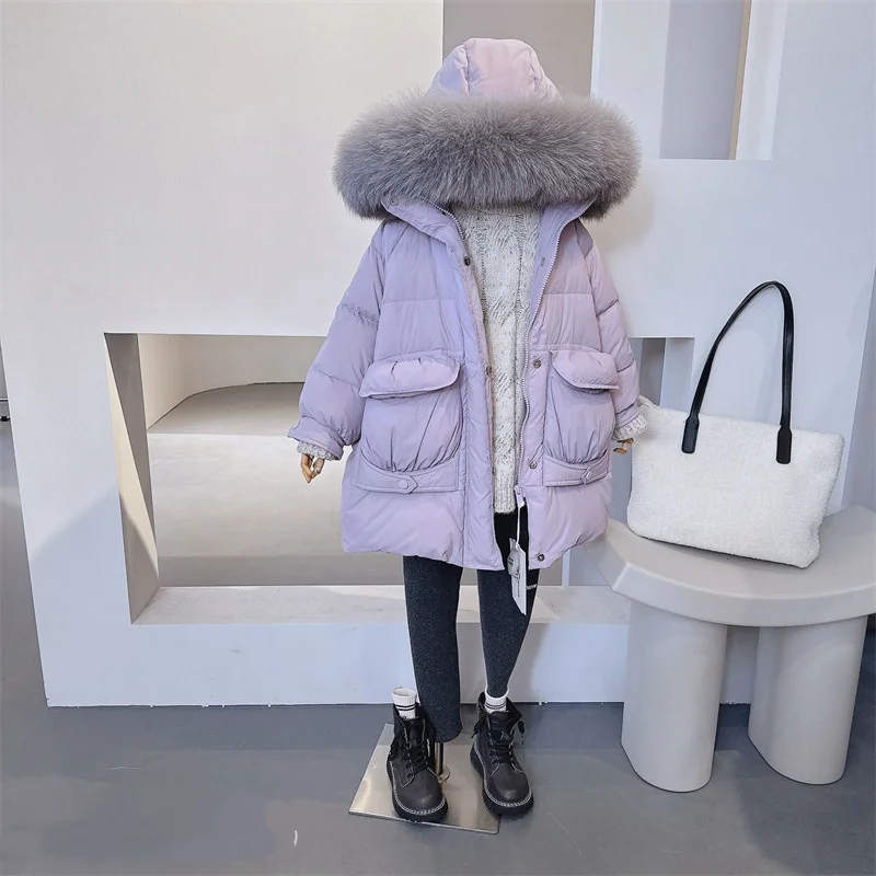 

Girls Coat Overcoat Jacket Windbreak Outerwear 2024 In Stock Winter Autumn Warm Cotton School Sport Teenagers Children's Clothin