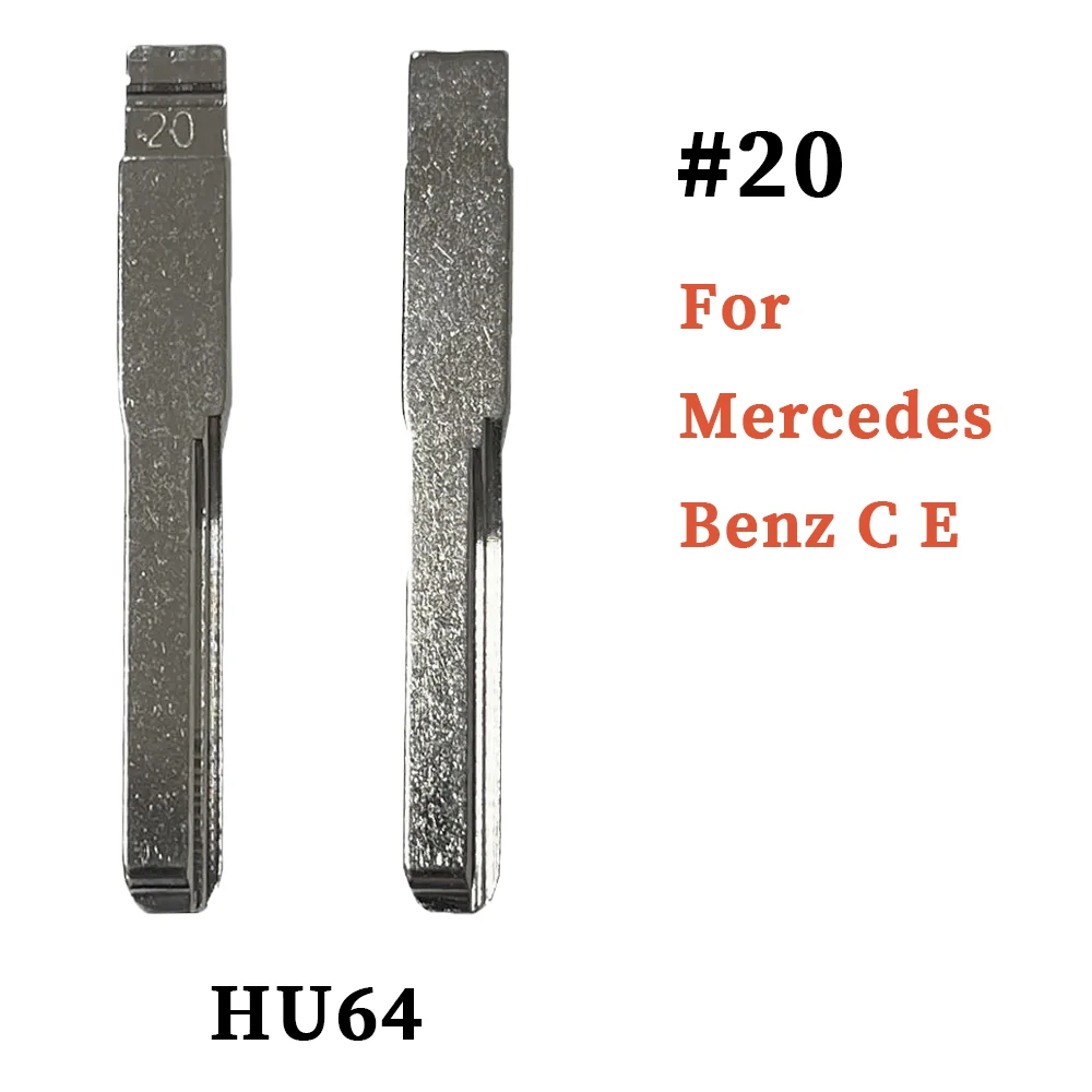 

Replacement Uncut Blank Key Blade KD VVDI JMD Universal Flip Remote Key Shell #20 HU64 Compatible For Mercedes Benz C E