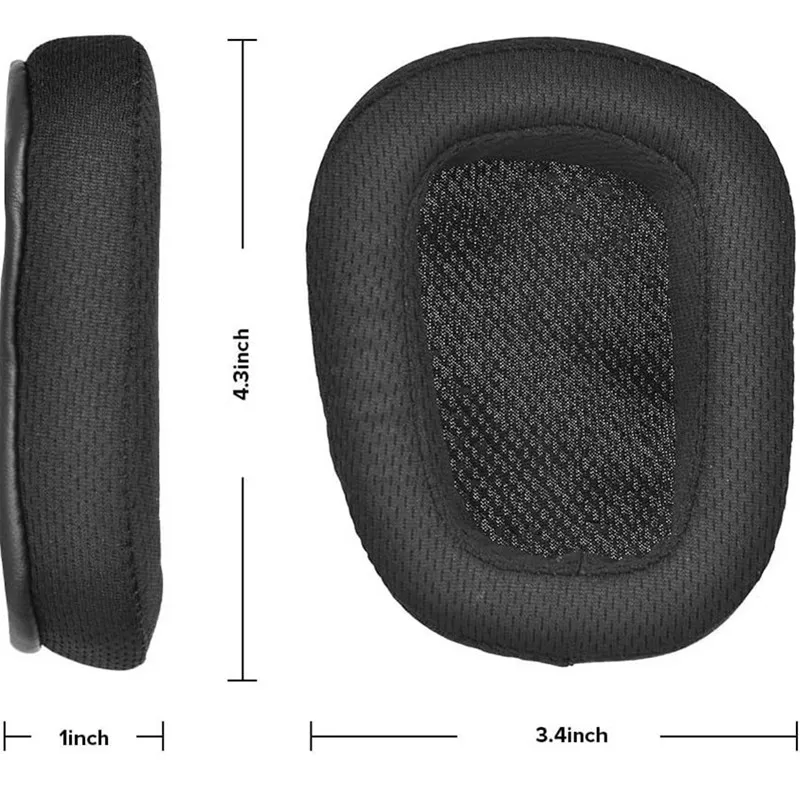 Replacement 1 Pair Cooling Gel Mesh Fabric Ear Pads or Headband For Logitech G533 G633 G635 G933 G935 Headphones Earmuffs