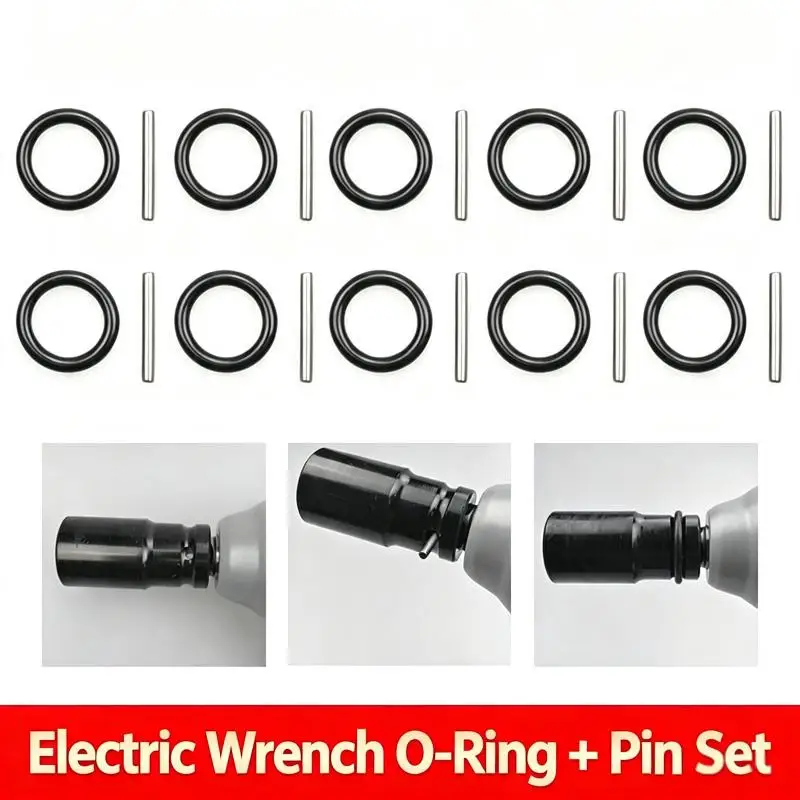 10PCS Replacements Pin/O Rings Set Including Wrenches & Pressure Washers Electric Tool Accessory For 1/2inch Impact Socket Tool