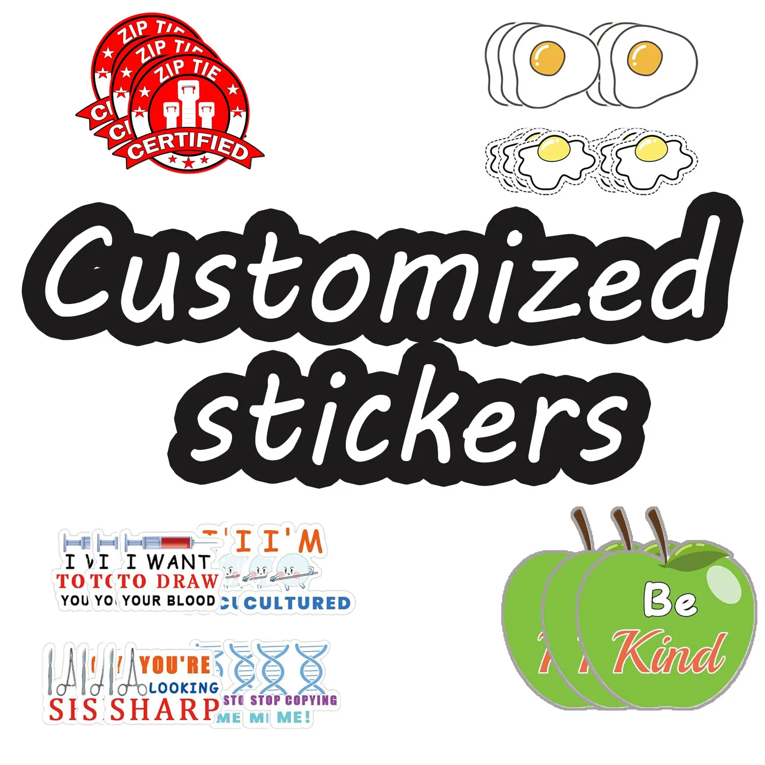 Customization of Various Shapes of Chromium Copper Stickers Funny and Interesting Customization of Multiple Shapes of Stickers