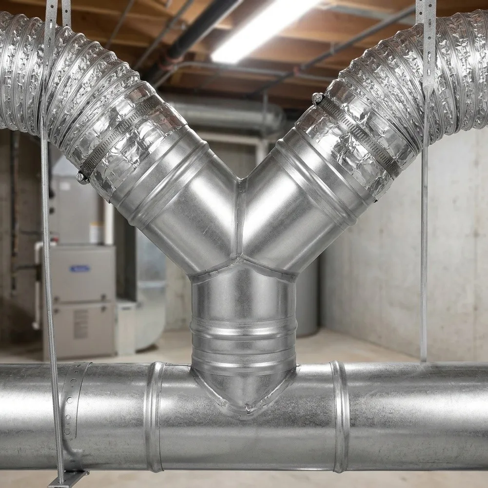 For Air Flow Control Galvanized Duct Fittings 6-inch Functional Airflow Management Industrial And Residential Use