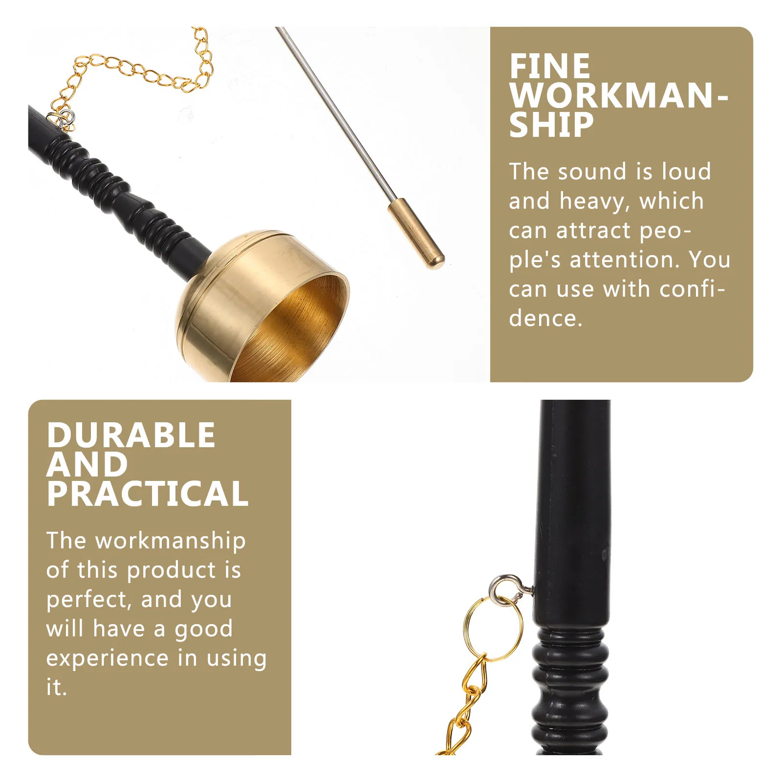 

Deluxe Bronze Bell Copper Yin Qing Temple Musical Instrument Decorative Durable Crisp Sound Strong Structure Polished