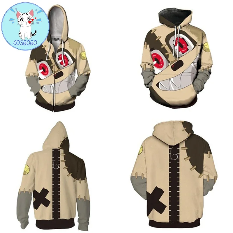 COSGOGO Anime Gleipnir Cosplay zipper hoodie men and women Leisure sports anime costume sweater 3D printing brand new