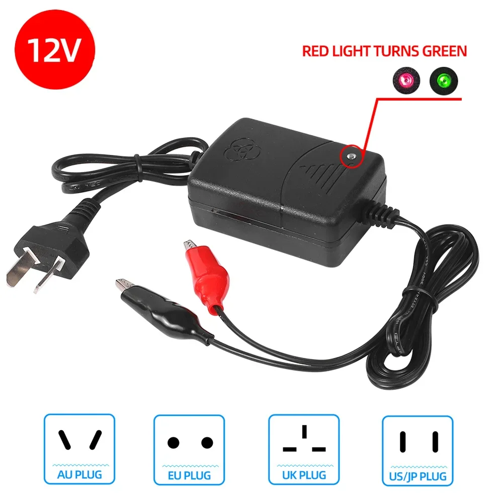 12V 1300Ma Smart Battery Charger Rechargeable for Sealed Lead Acidc Per For Car Truck Motorcycle Electric Toys AU UK EU US Plug